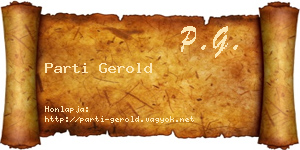 Parti Gerold névjegykártya